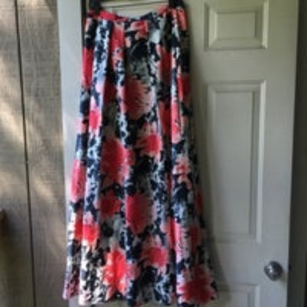 Carmen Marc Valvo Floral Maxi Skirt Sz 10